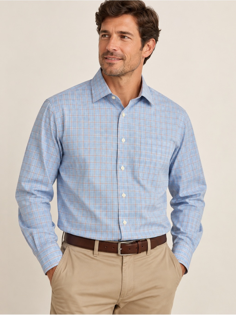 Brooks Brothers 1818 Regent Non-Iron Plaid Dress Shirt Men 16.5 32/33